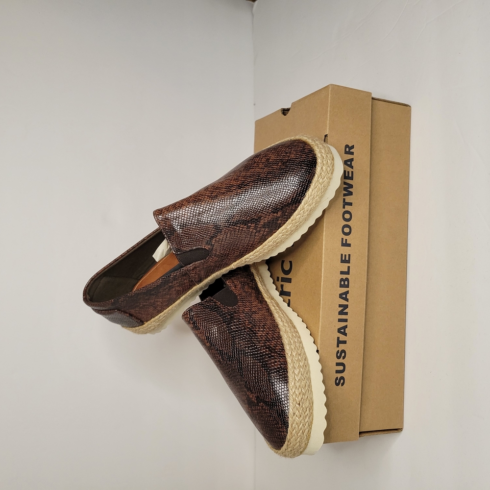 Brown Slip-On Shoes with Textured Design
